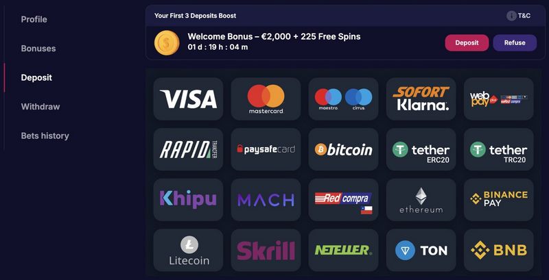 NV Casino webbplats - cirka 42 EUR utan insättningsbonus maj 2026